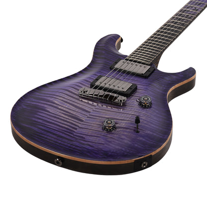 PRS Private Stock #11757 Custom 24 Stoptail Curly Maple/Swamp Ash Purple Glow w/Pale Moon Ebony Neck & Bats in Flight Inlay