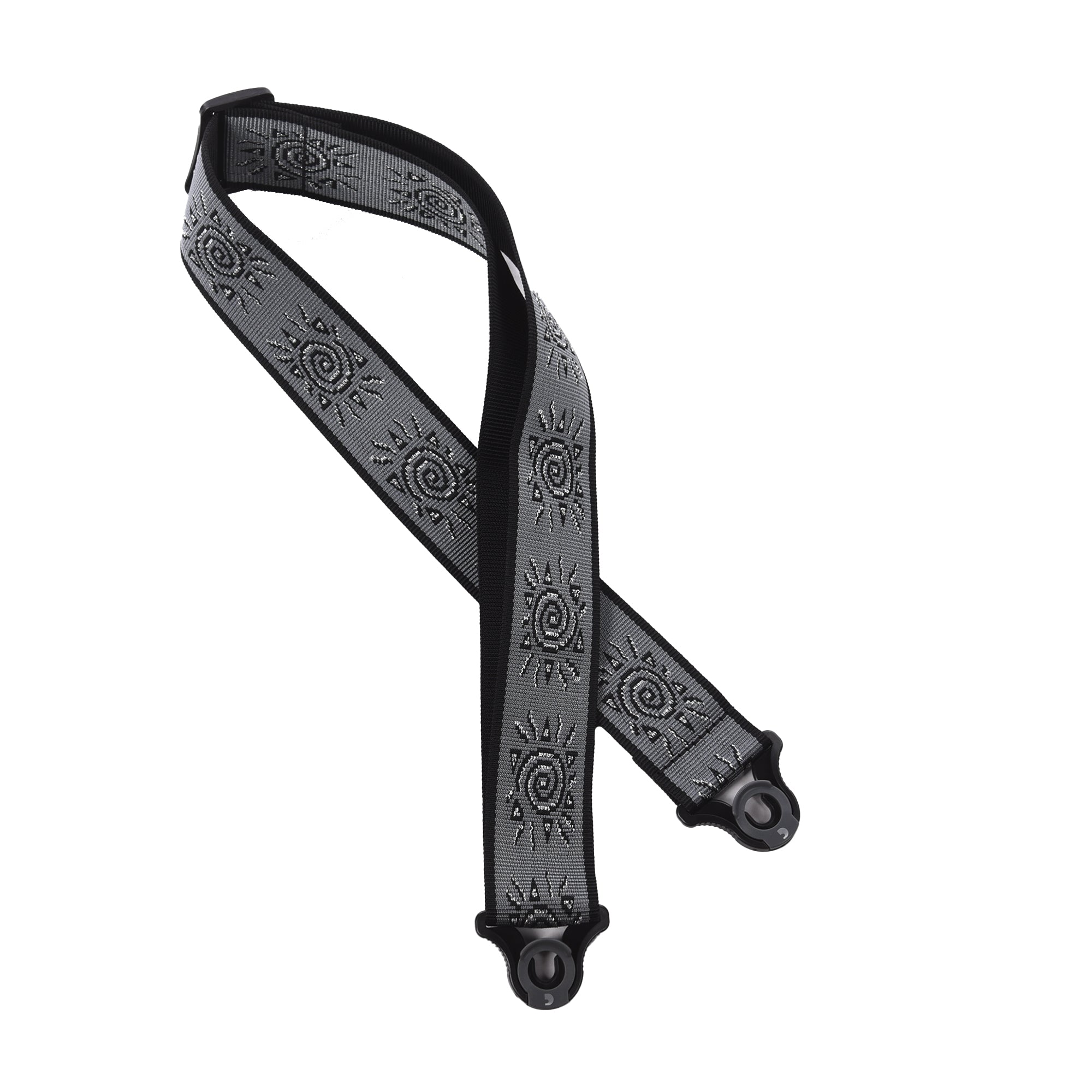 D'Addario Auto Lock Vintage Planet Waves Suns Guitar Strap Silver
