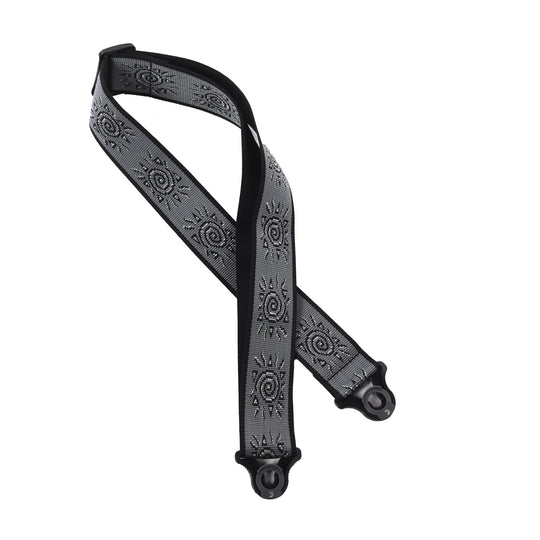 D'Addario Auto Lock Vintage Planet Waves Suns Guitar Strap Silver