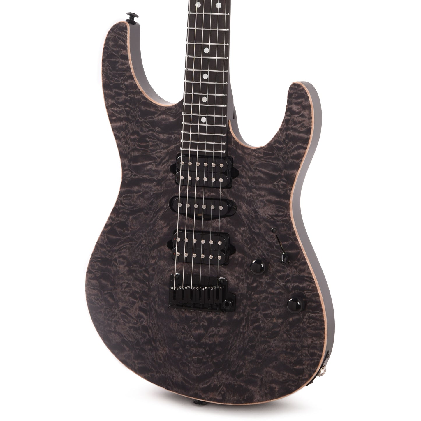 Suhr Custom Modern HSH Quilted Maple/Swamp Ash Transparent Charcoal