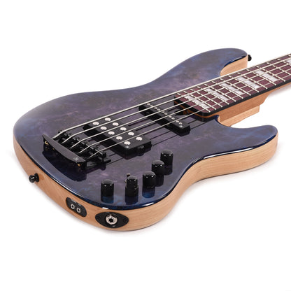 Mayones Jabba Custom 5 Eye Poplar 3A/Swamp Ash Trans Dirty Purple Blue Burst