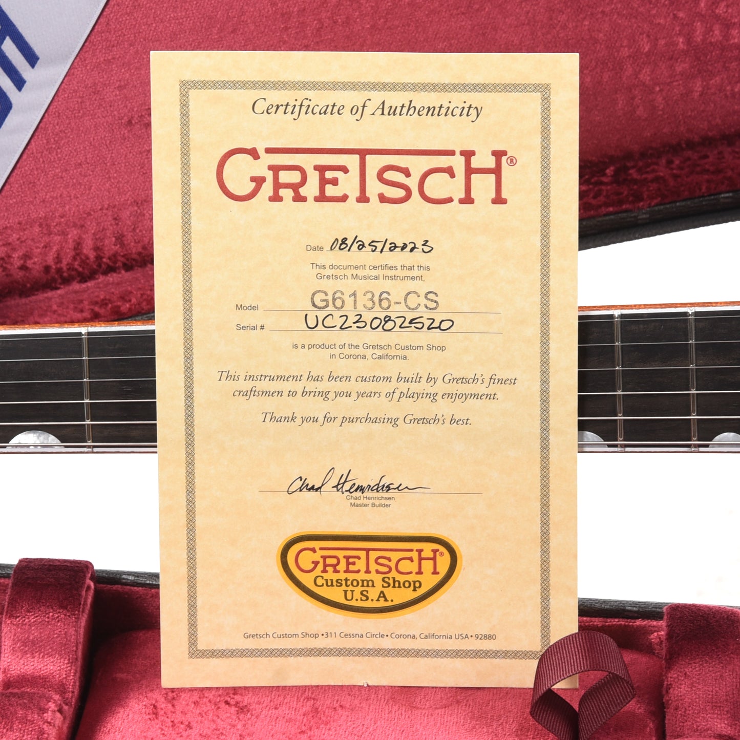 Gretsch Custom Shop G6136T-59 Falcon NOS Aged Black Master Built by Chad Henrichsen
