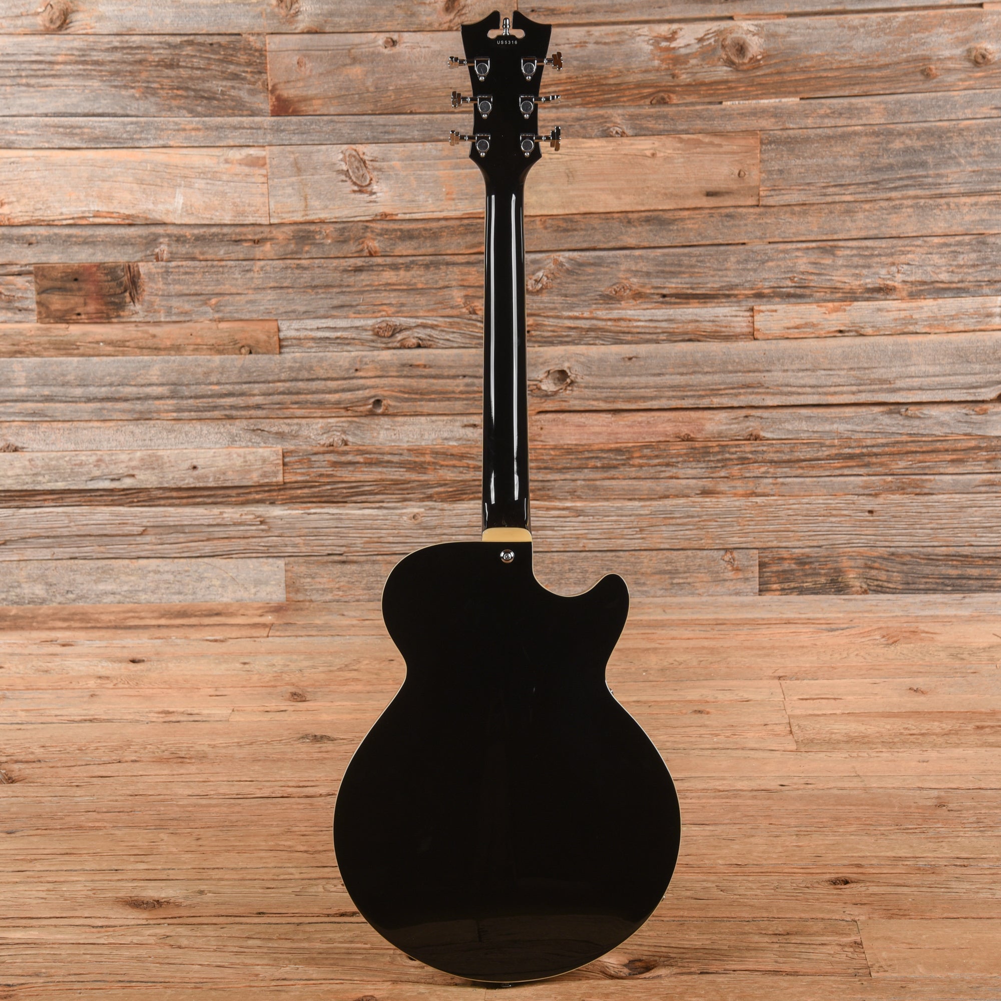 D'Angelico Premier SS Semi-Hollow Single Cutaway Black  LEFTY