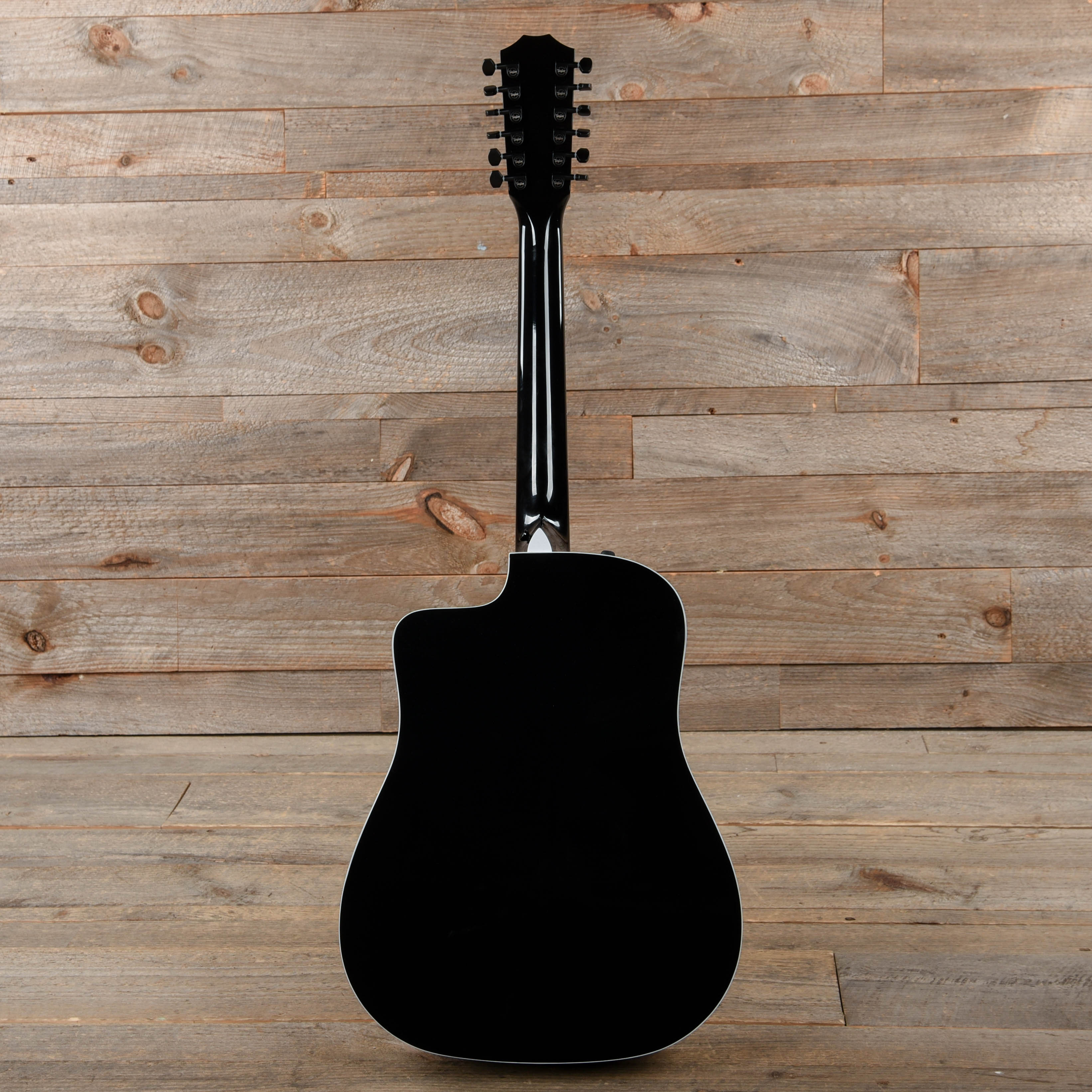 Taylor 250ce-BLK Deluxe 12-String Dreadnought Sitka/Maple Black ES2