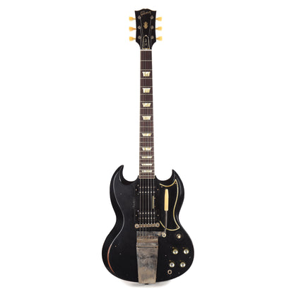 Gibson Custom Shop 1961 Les Paul SG Standard "CME Spec" Antique Ebony Murphy Lab Heavy Aged NH w/Long Maestro Vibrola & Black Uncovered Custom "S" Buckers