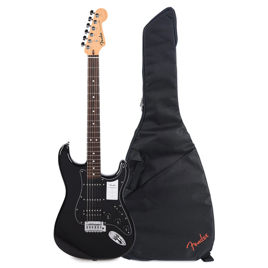Fender Standard Stratocaster HSS LRL Black and FE405 Gig Bag Bundle