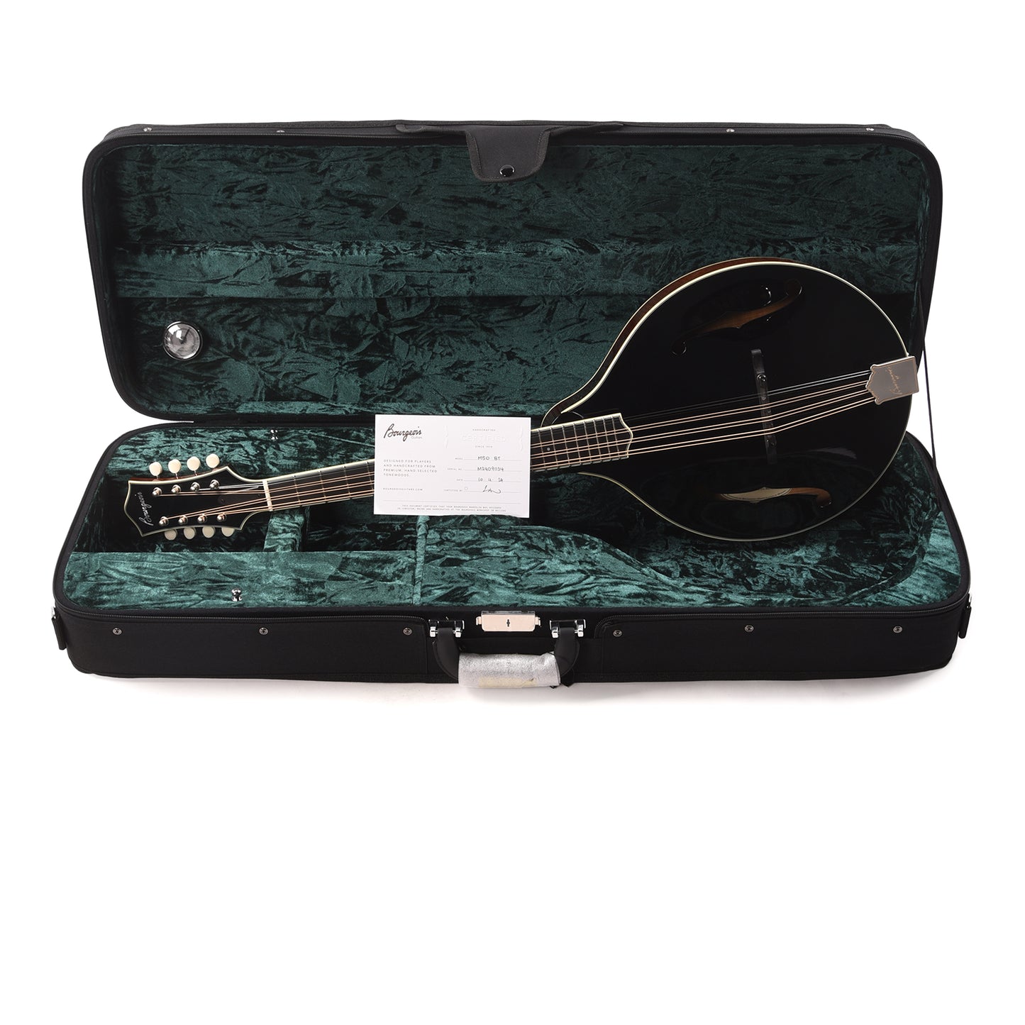 Bourgeois M50-BT Octave Mandolin Aged Tone Adirondack Spruce/European Curly Maple Black