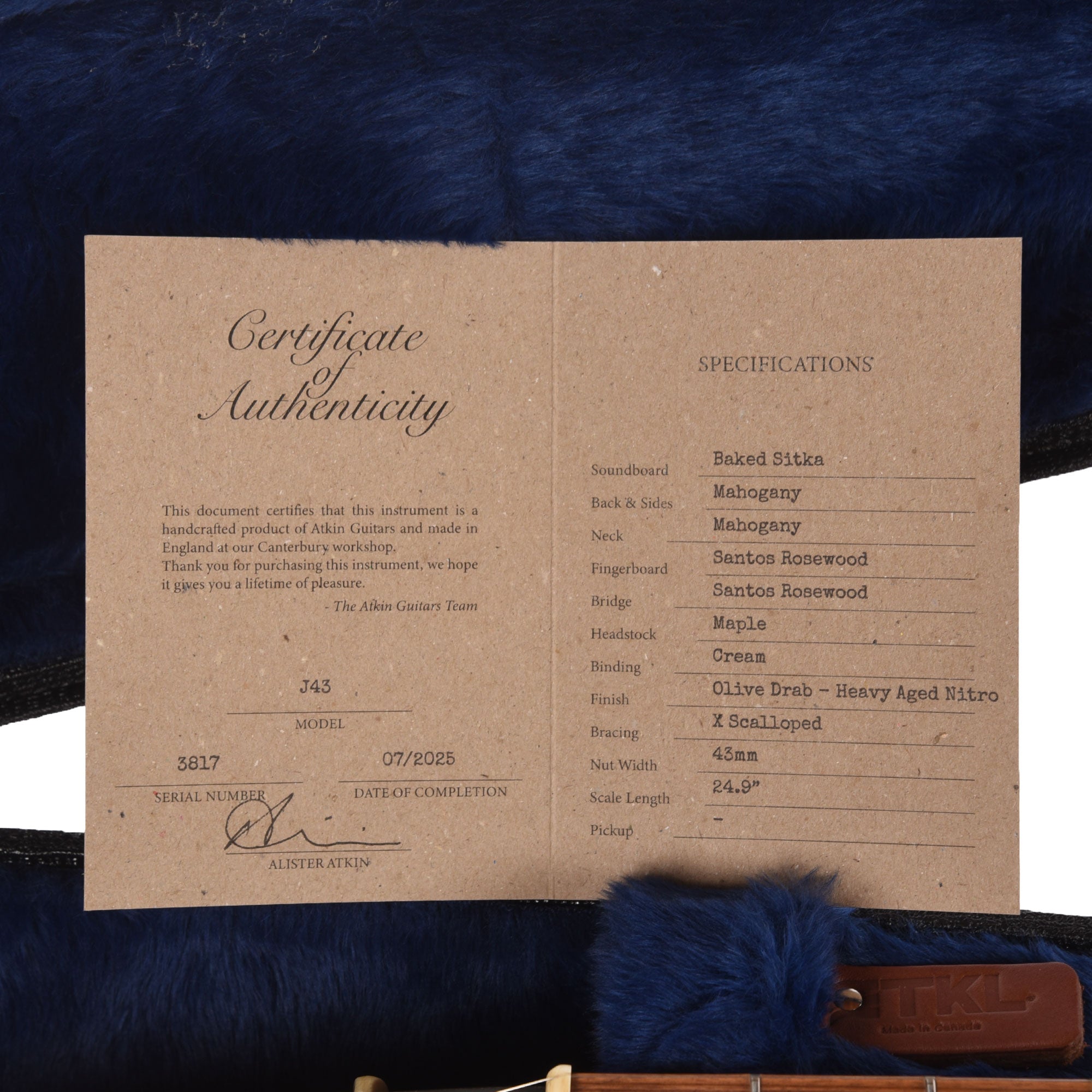 Atkin The Forty Three Spruce/Mahogany Heavy Aged Olive Drab