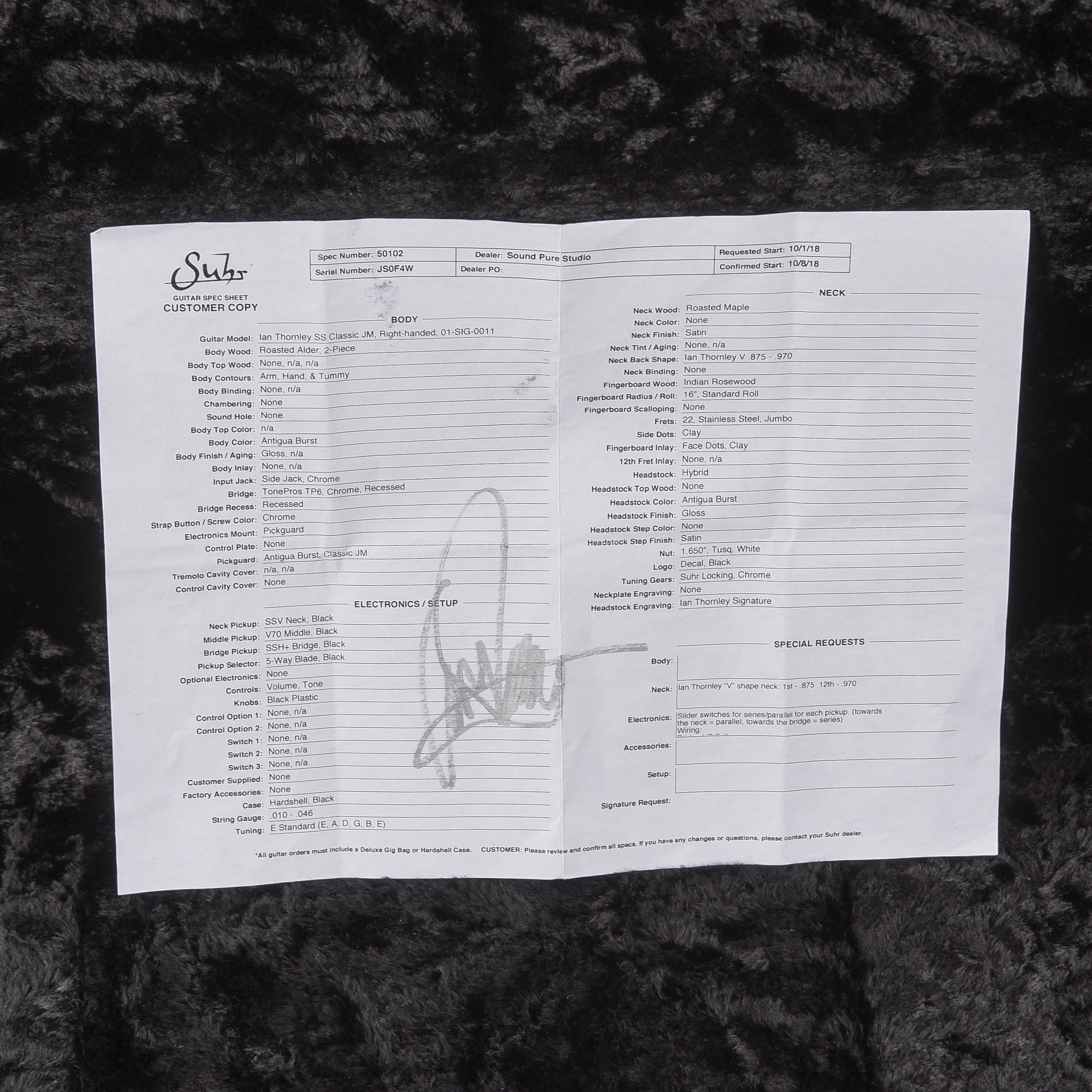 Suhr Ian Thornley Siganture Classic JM Antigua 2018