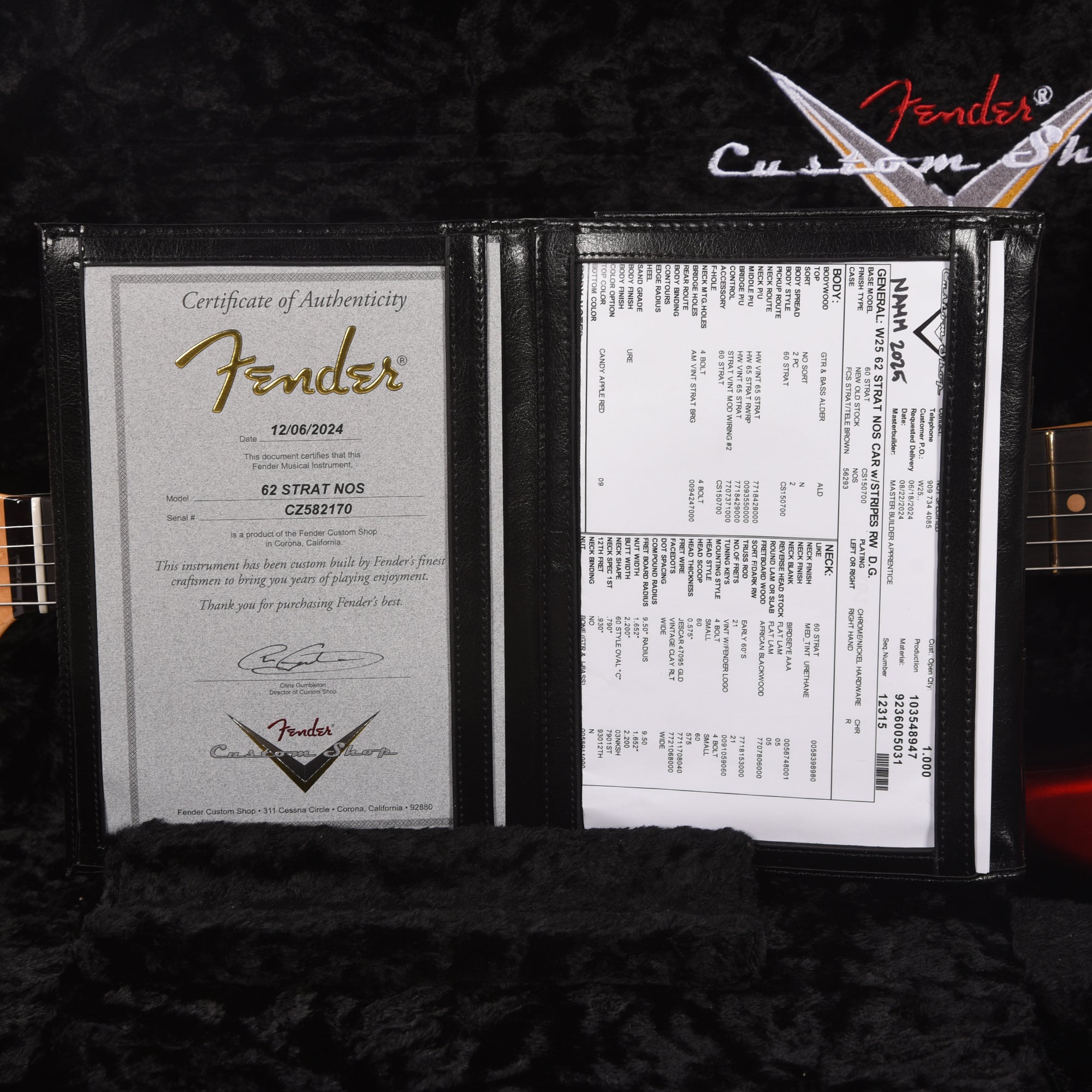 Fender Custom Shop '60s Gold Leaf Competition Stratocaster NOS Candy Apple Red Apprentice Built by Dan Gonzalez