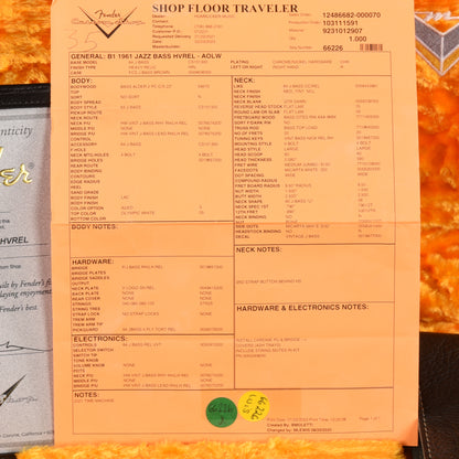 Fender Custom Shop 61 Jazz Bass Heavy Relic Olympic White 2023