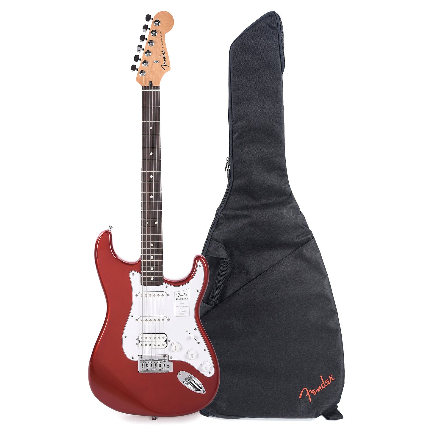 Fender Standard Stratocaster HSS LRL Candy Cola and FE405 Gig Bag Bundle