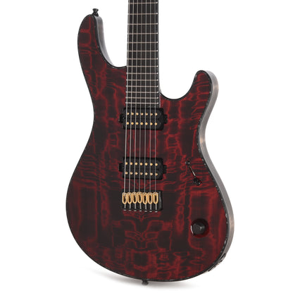 Mayones Regius 7 Curly Poplar 4A/Flamed Alder Trans Dirty Red
