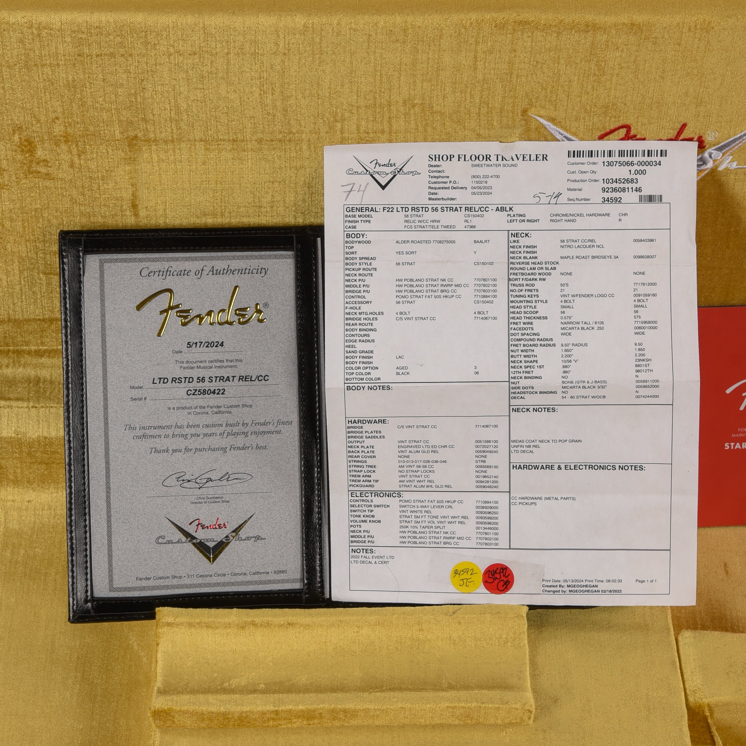 Fender Custom Shop Roasted '56 Stratocaster Relic Aged Black 2024