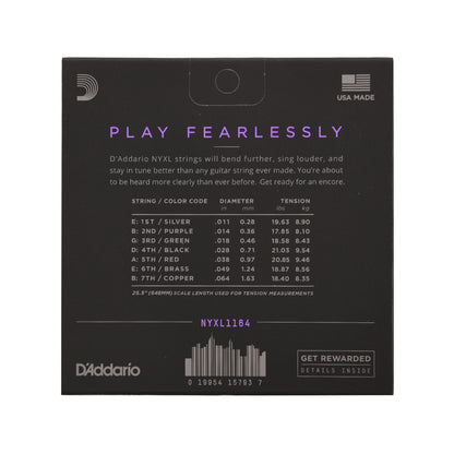 D'Addario NYXL Electric Guitar Medium 7 String