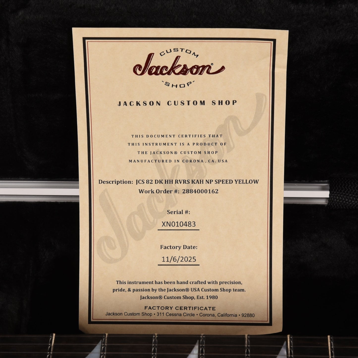 Jackson Custom Shop 1982 Dinky Nitro Pristine Speed Yellow