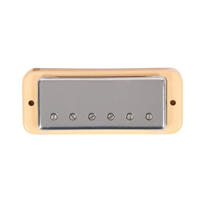 Lollar Mini Humbucker Neck Position Chrome Soap Bar / LP Mount Cream Ring 4-Conductor
