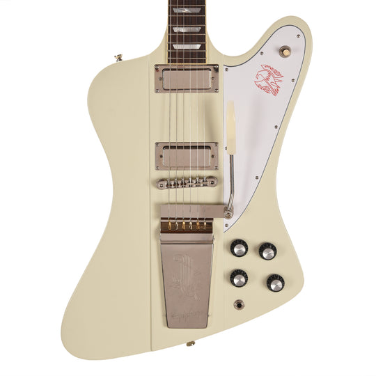 Epiphone Inspired by Gibson Custom 1963 Firebird V Reissue Vibrola Polaris White w/Maestro