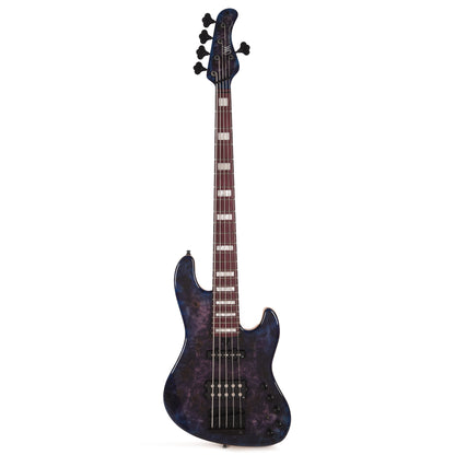 Mayones Jabba Custom 5 Eye Poplar 3A/Swamp Ash Trans Dirty Purple Blue Burst