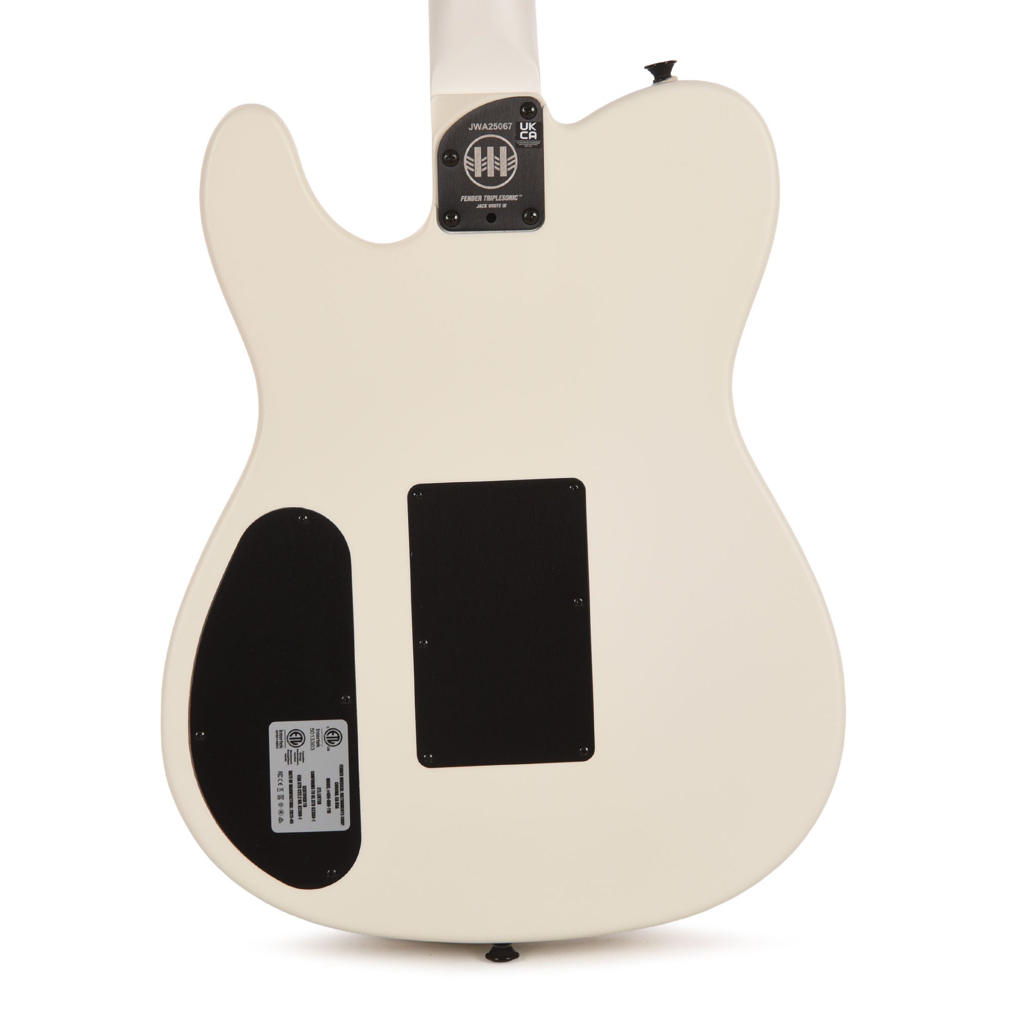 Fender Artist Jack White Triplesonic Acoustasonic Telecaster Satin Arctic White with Black Top