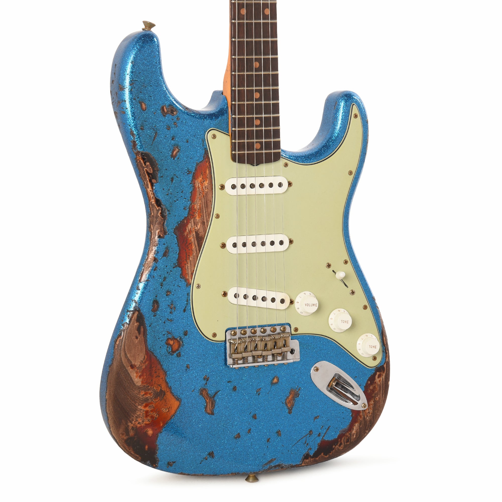 Fender Custom Shop 1961 Stratocaster Super Heavy Relic Blue Sparkle over 3-Color Sunburst