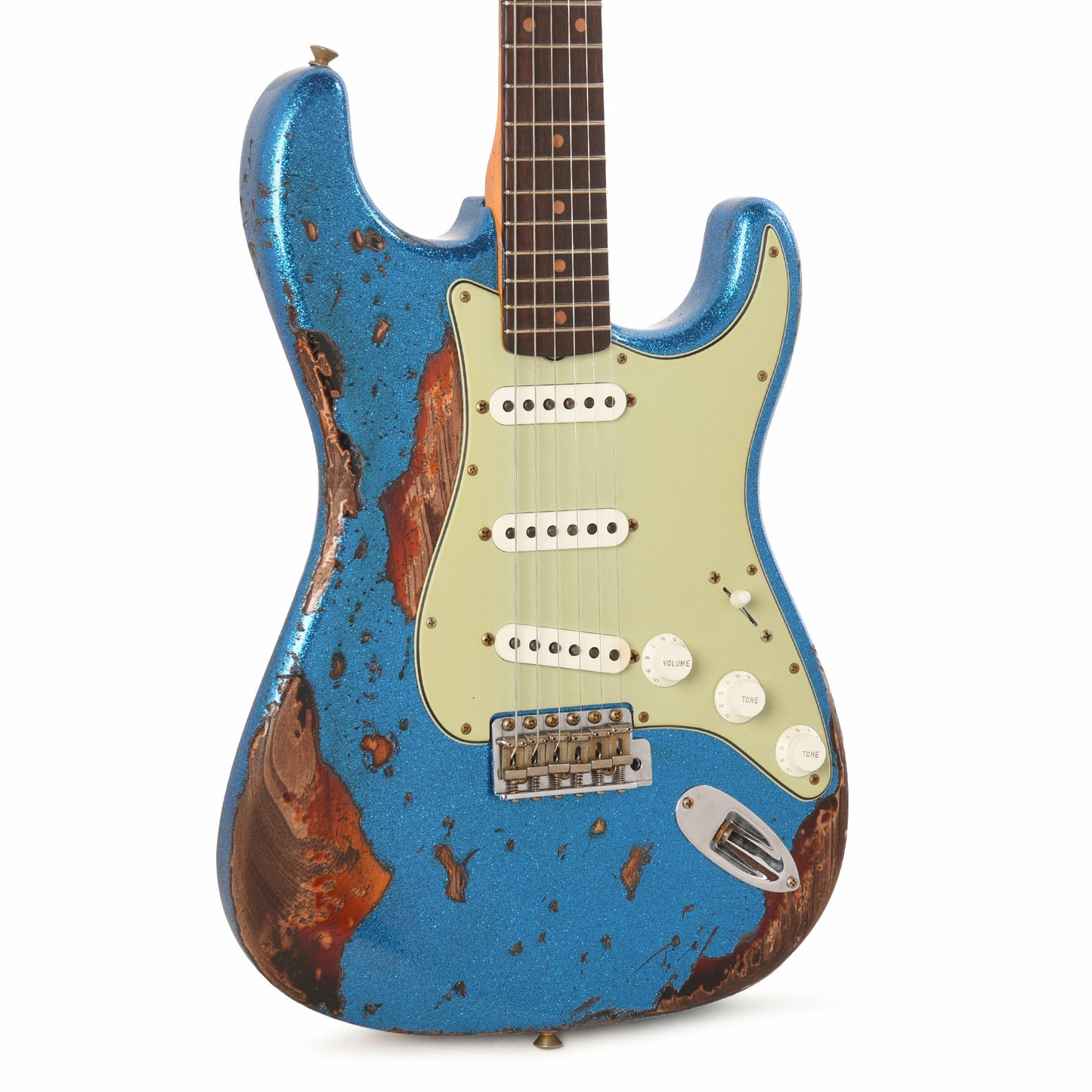 Fender Custom Shop 1961 Stratocaster Super Heavy Relic Blue Sparkle over 3-Color Sunburst