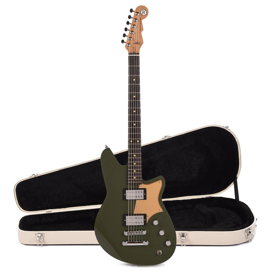 Reverend Descent RA Army Green Hardshell Case Bundle