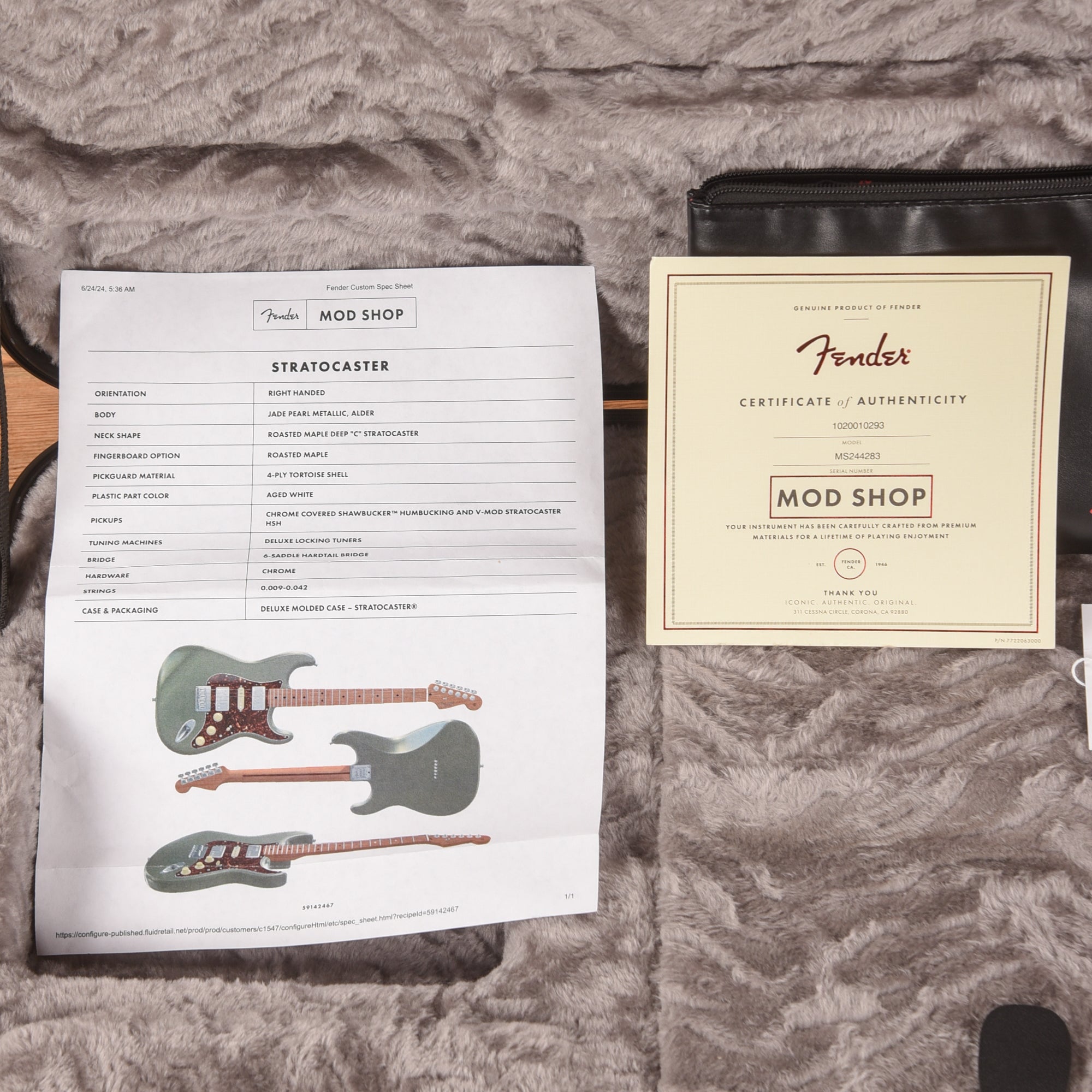 Fender Mod Shop American Stratocaster Jade Pearl Metallic 2024