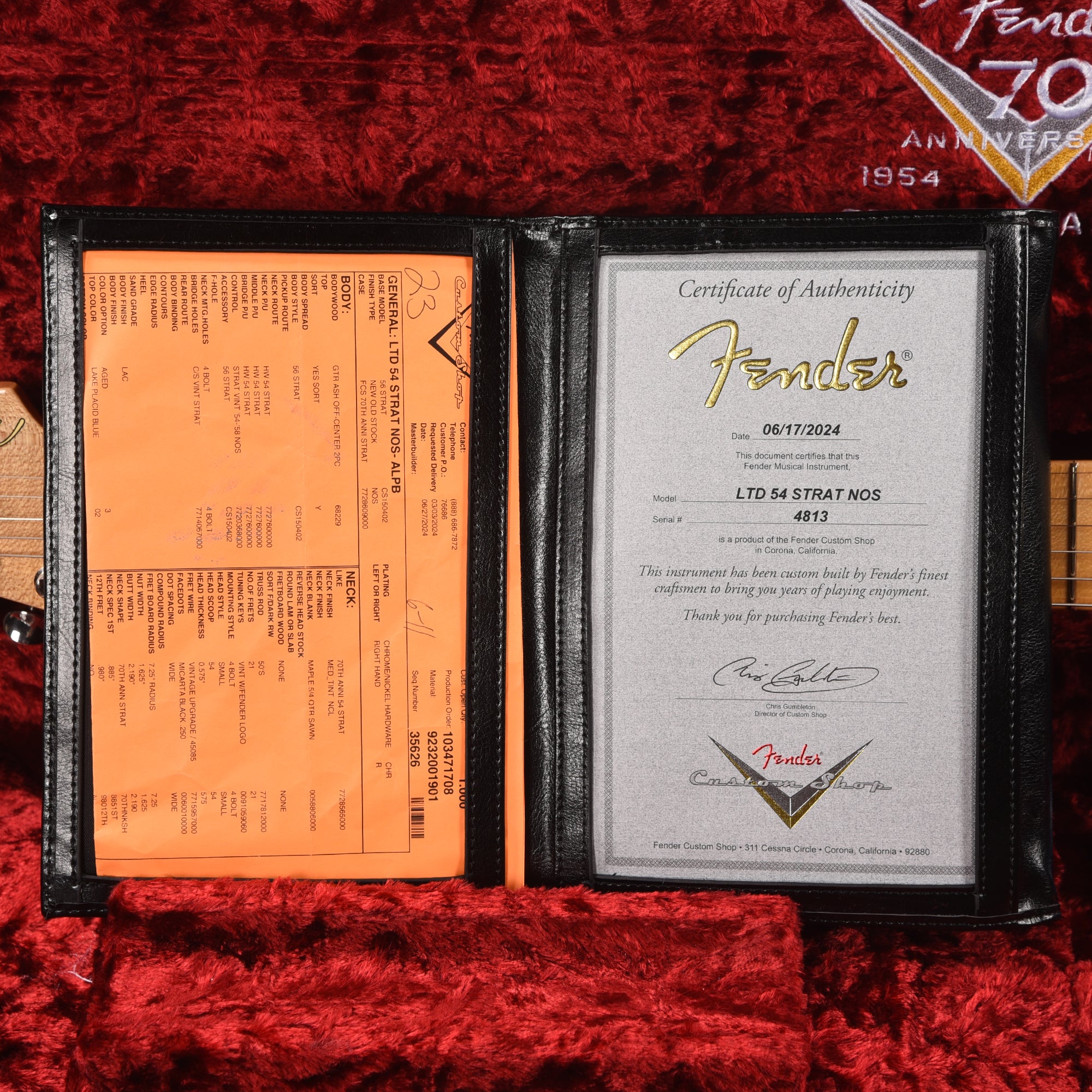 Fender Custom Shop LTD 70th Anniversary 1954 Stratocaster NOS Aged Lake Placid Blue