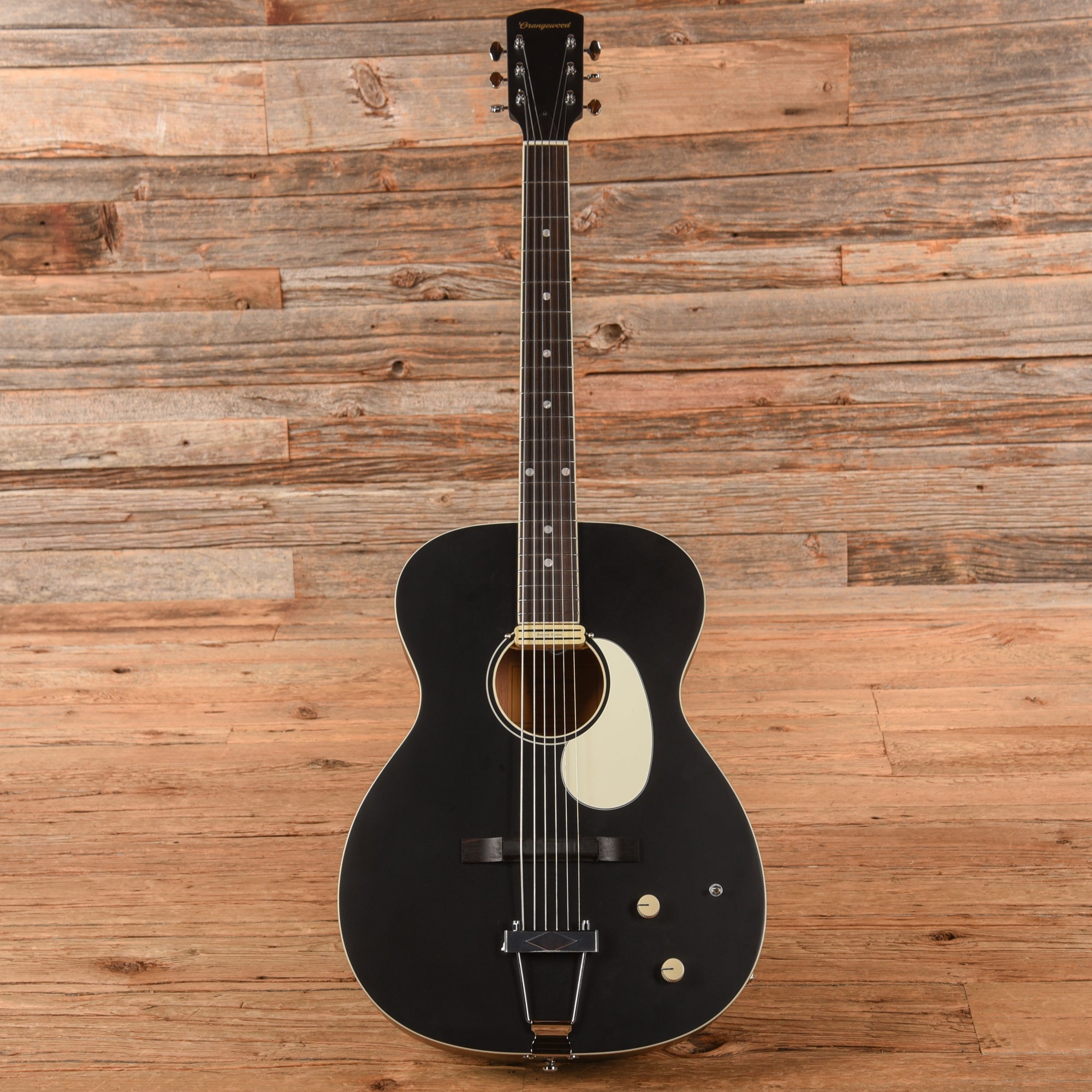Orangewood Juniper II Baritone Black Live Rubber Bridge Acoustic-Electric Guitar
