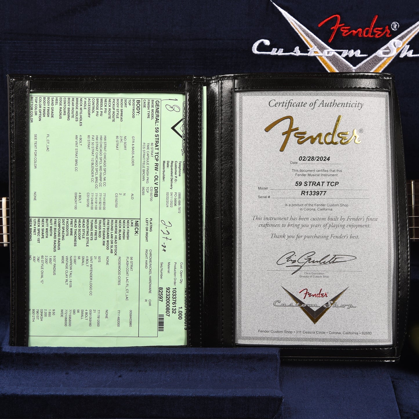 Fender Custom Shop 1959 Stratocaster "Chicago Special" Time Capsule Olive Drab w/Rosewood Neck