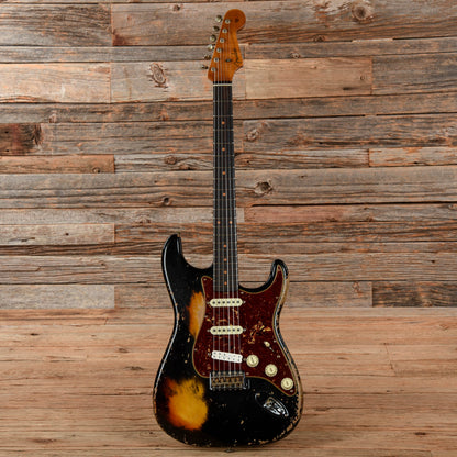 Fender Custom Shop LTD Roasted 61 Stratocaster Super Heavy Relic Black Over 3-Tone Sunburst 2023
