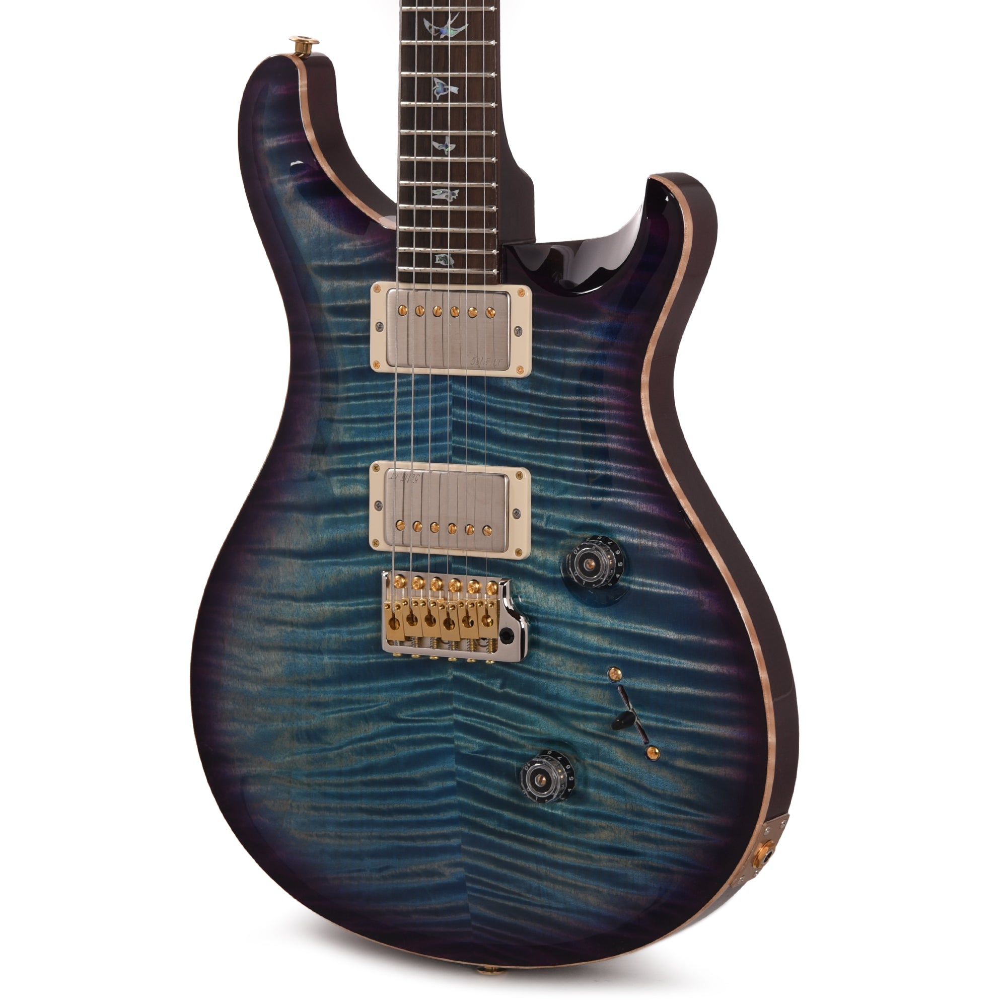 PRS Wood Library Custom 24 Fat Back 10-Top Flame Aquableux Purple Burst w/Brazilian Rosewood Fingerboard