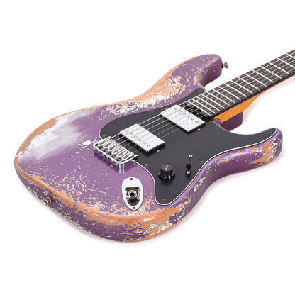 Fender Custom Shop Stratocaster Hardtail HH Heavy Relic Purple Metallic Master Built by Dennis Galuszka w/Fluence Humbuckers