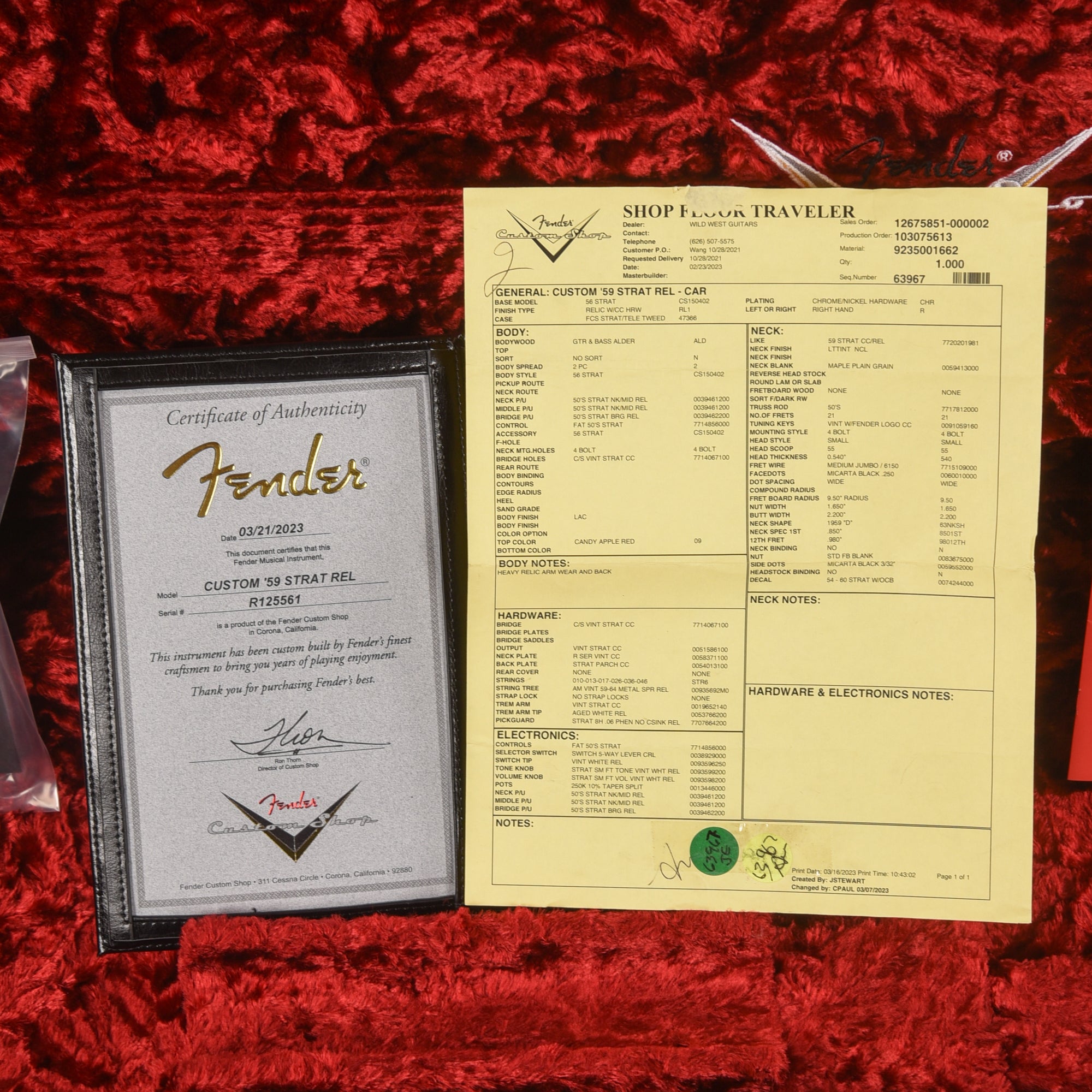 Fender Custom Shop '59 Stratocaster Relic Candy Apple Red 2023