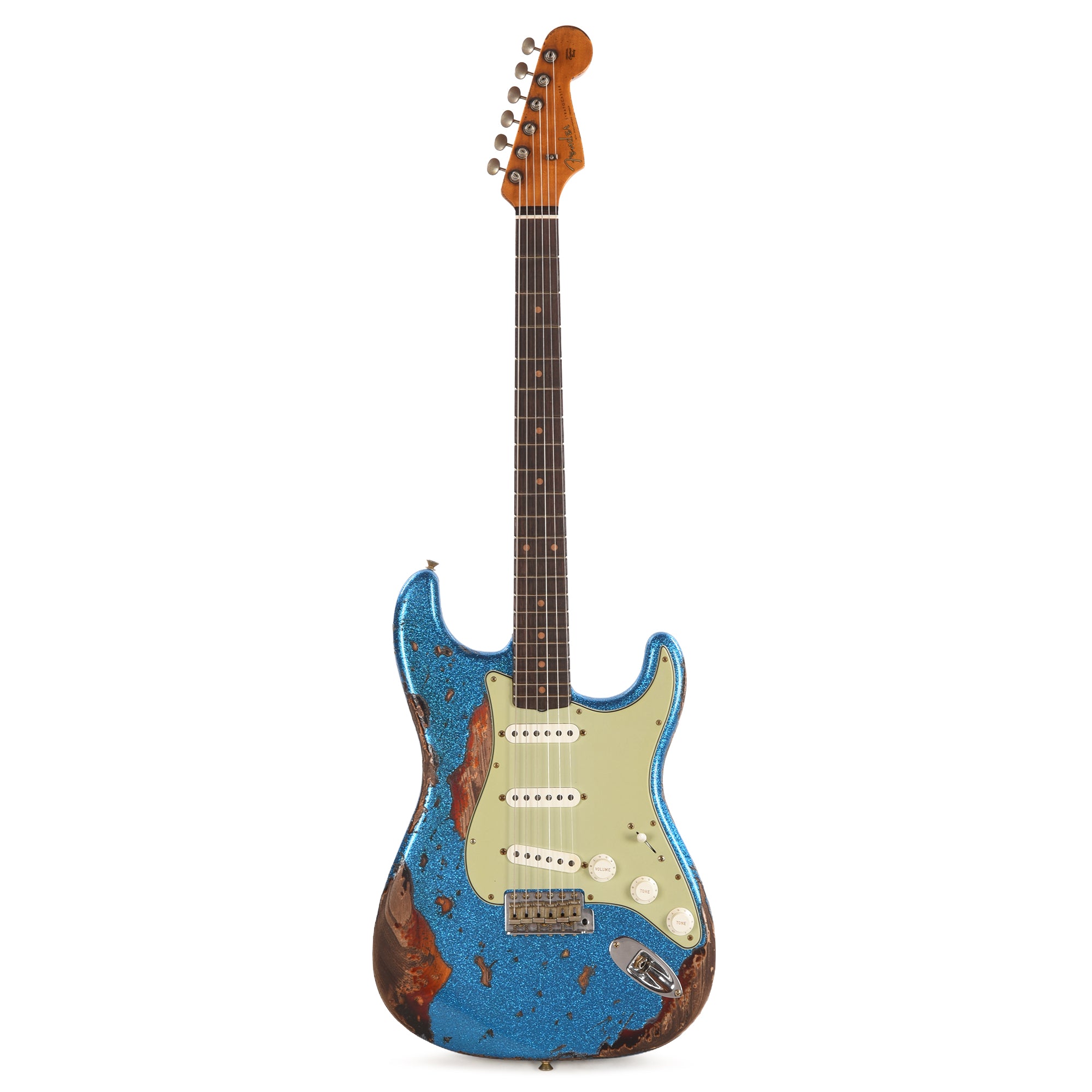 Fender Custom Shop 1961 Stratocaster Super Heavy Relic Blue Sparkle over 3-Color Sunburst