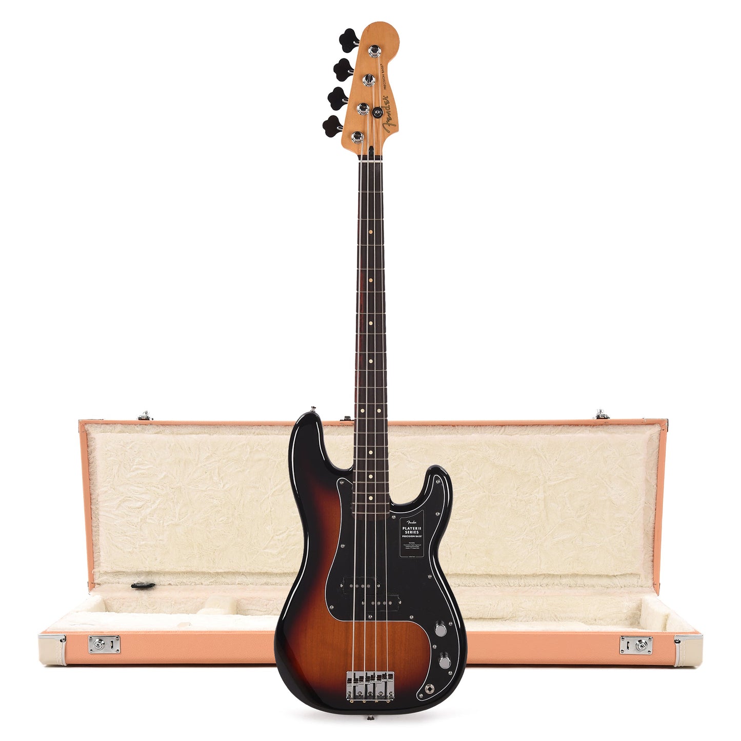 Fender Player II Precision Bass RW 3-Color Sunburst and Pacific Peach Hardshell Case Bundle