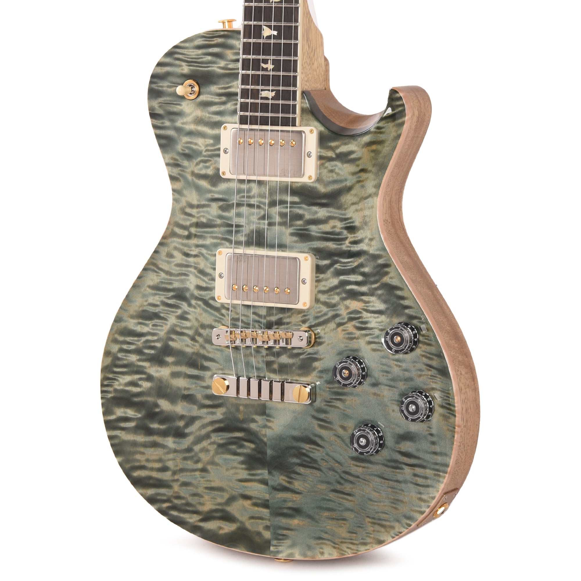 PRS Wood Library McCarty 594 Singlecut 10-Top Quilt Trampas Green w/Korina Body/Neck & Brazilian Rosewood Fingerboard