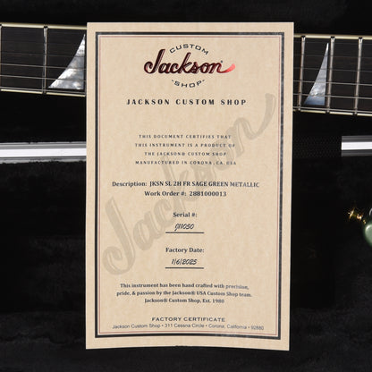 Jackson Custom Shop Soloist 2H FR Sage Green Metallic