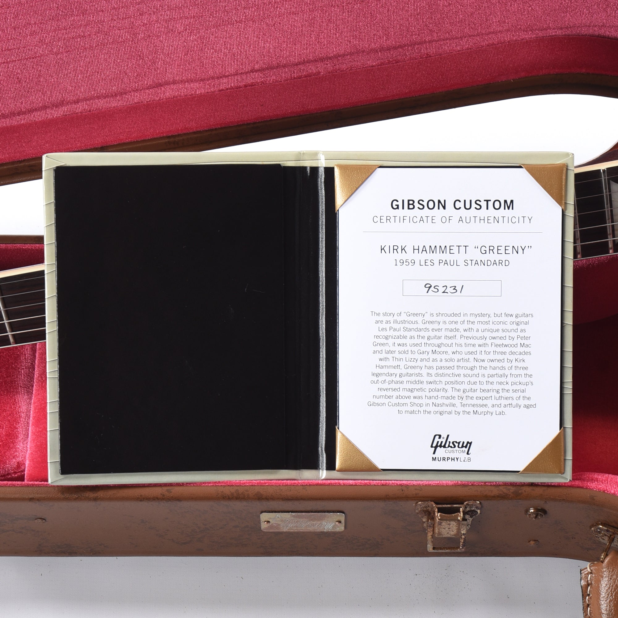Gibson Custom Shop Murphy Lab Replica Kirk Hammett 1959 Les Paul Standard 