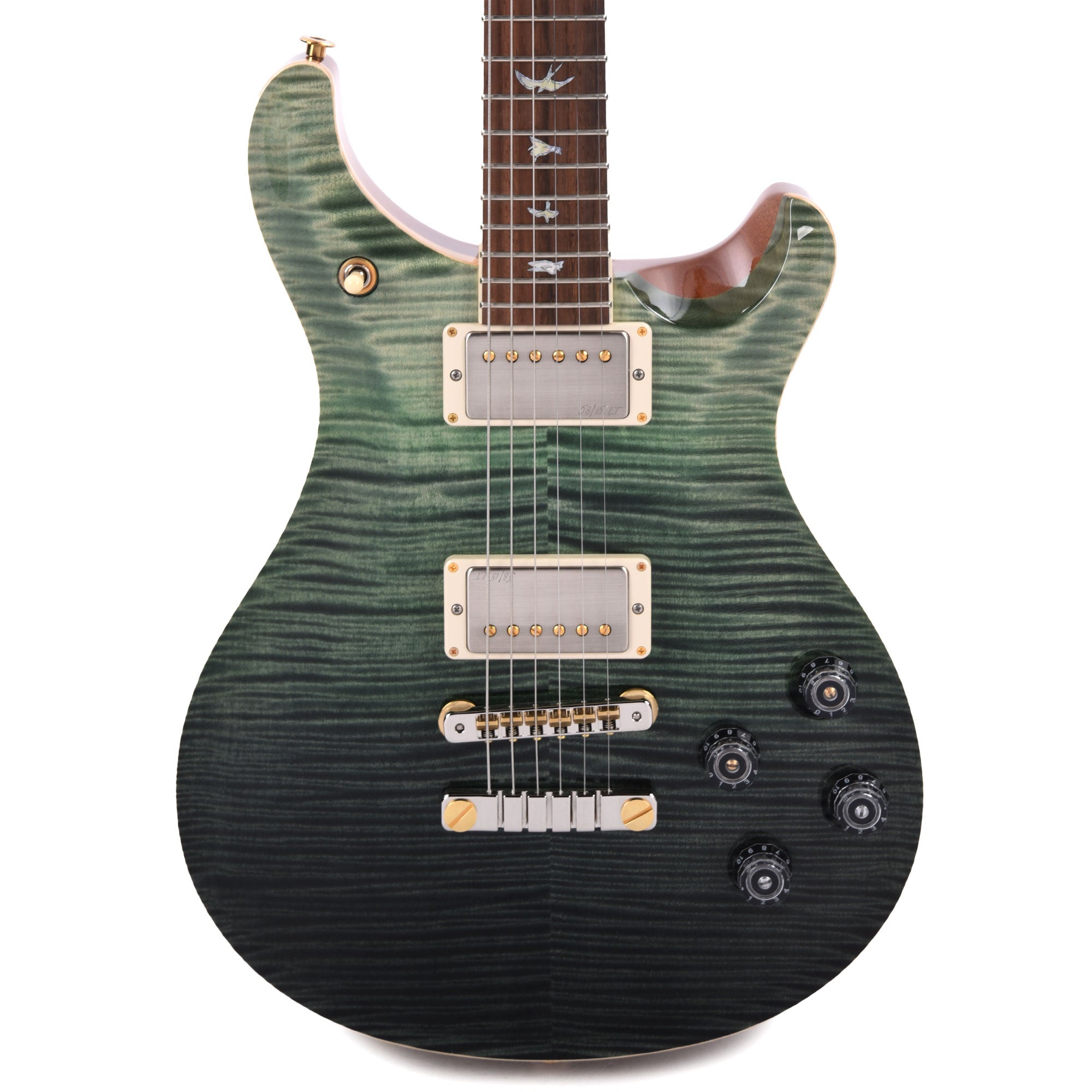 PRS Wood Library McCarty 594 10-Top Flame Trampas Green Fade w/Figured Stained Maple Neck & Brazilian Rosewood Fingerboard
