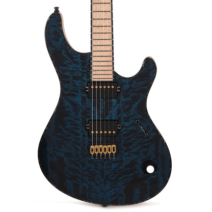 Mayones Regius 6 Curly Poplar 4A/Swamp Ash Trans Turquoise