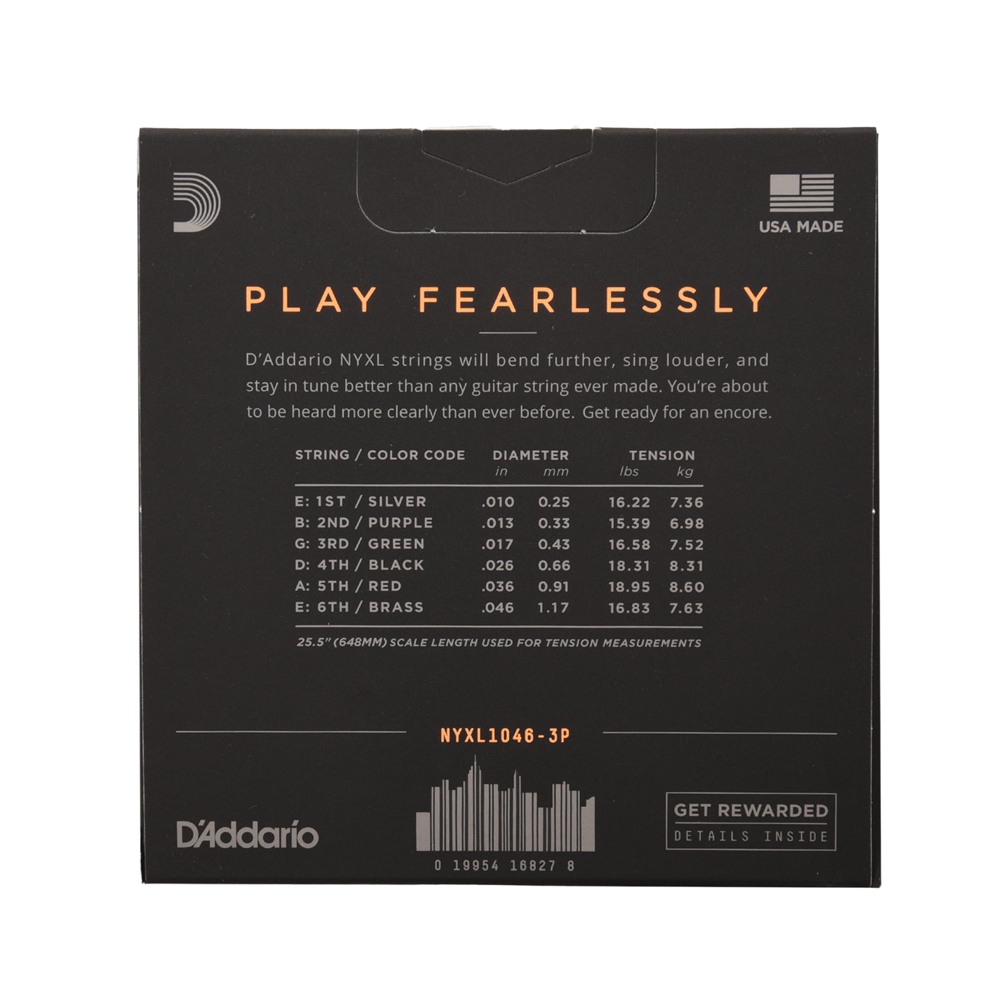 D'Addario NYXL1046-3P Electric Regular Light 10-46 3-Pack