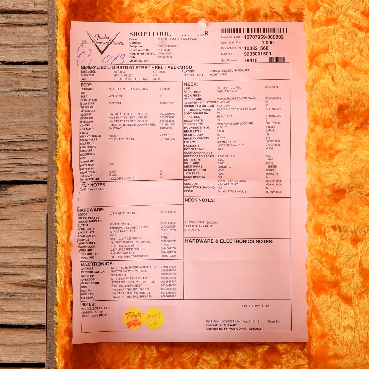 Fender Custom Shop LTD Roasted 61 Stratocaster Super Heavy Relic Black Over 3-Tone Sunburst 2023