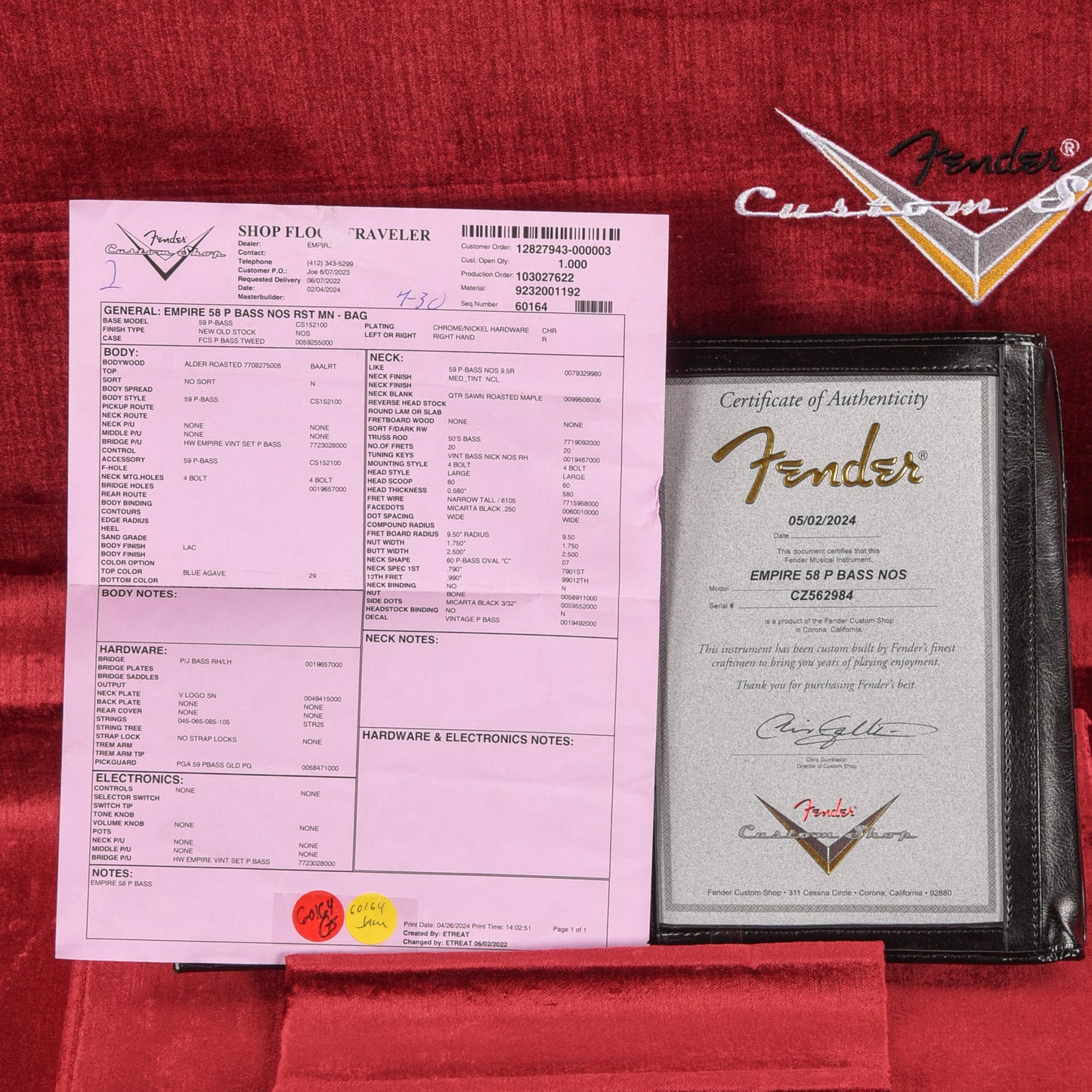 Fender Custom Shop '58 Empire Precision Bass  2024