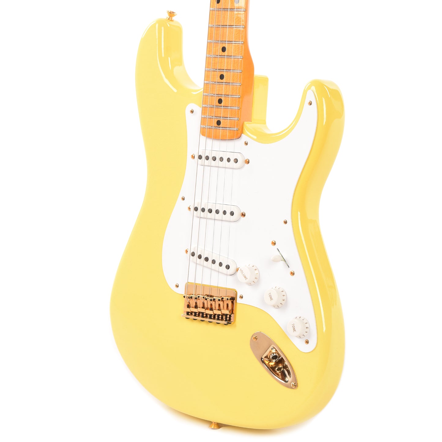 Fender Custom Shop Limited Edition '54 Hardtail Stratocaster Deluxe Closet Classic with Gold Hardware Faded Aged Canary Yellow