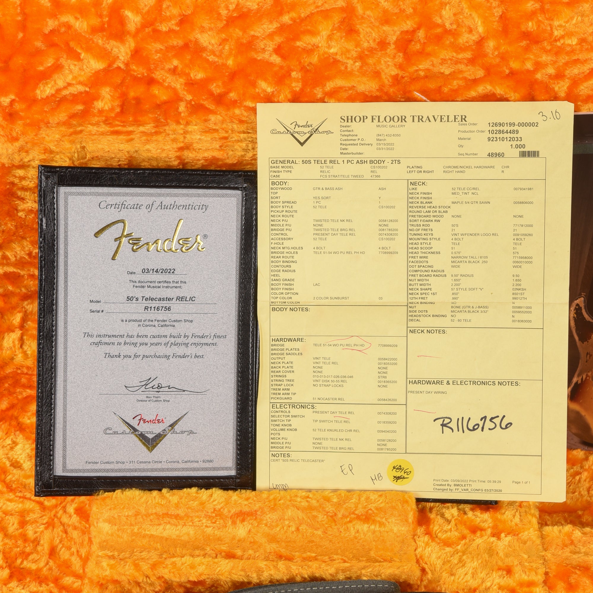 Fender Custom Shop '50s Telecaster Relic Sunburst 2022