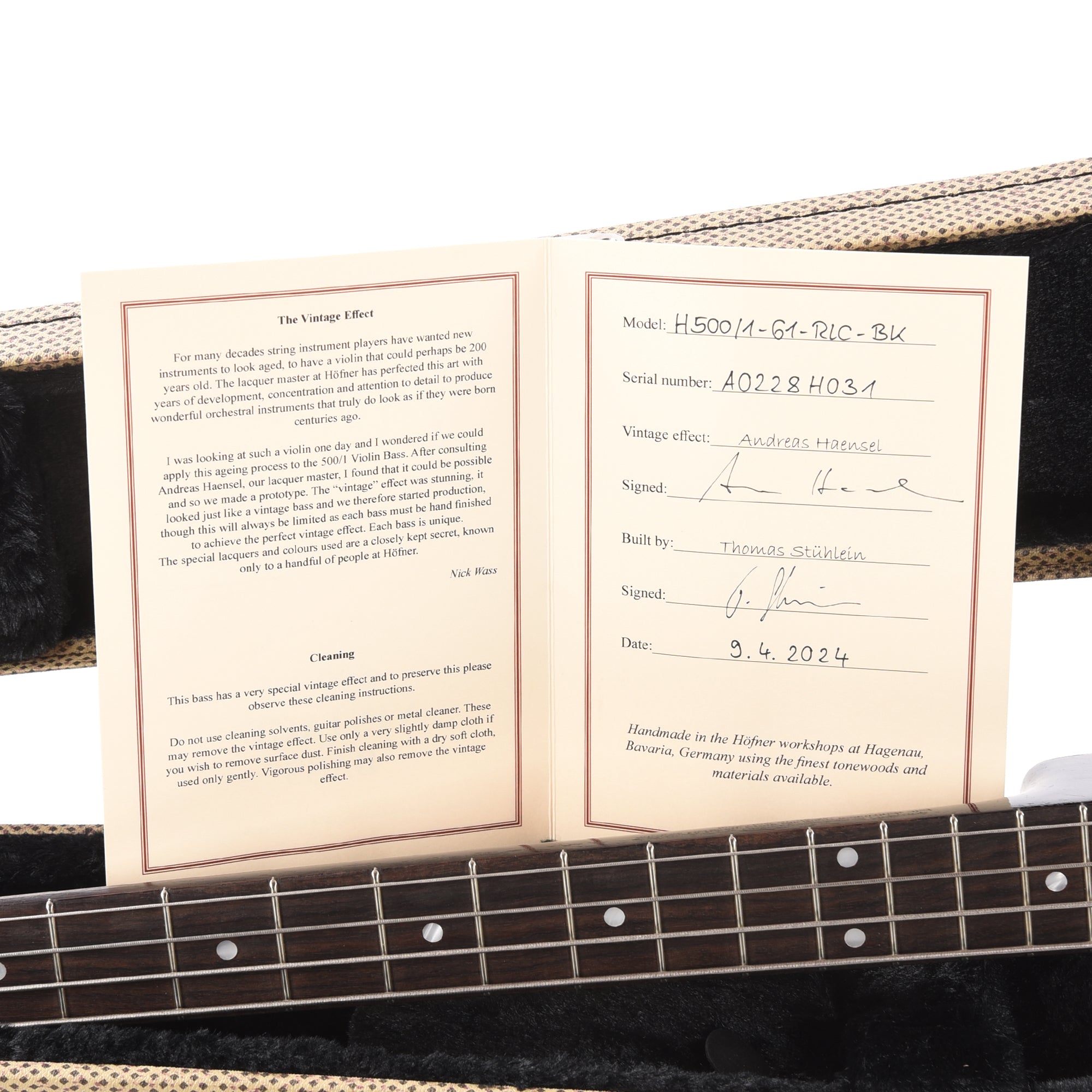 Hofner H500/1-61RLC Cavern Violin Bass Guitar Black Antique Relic