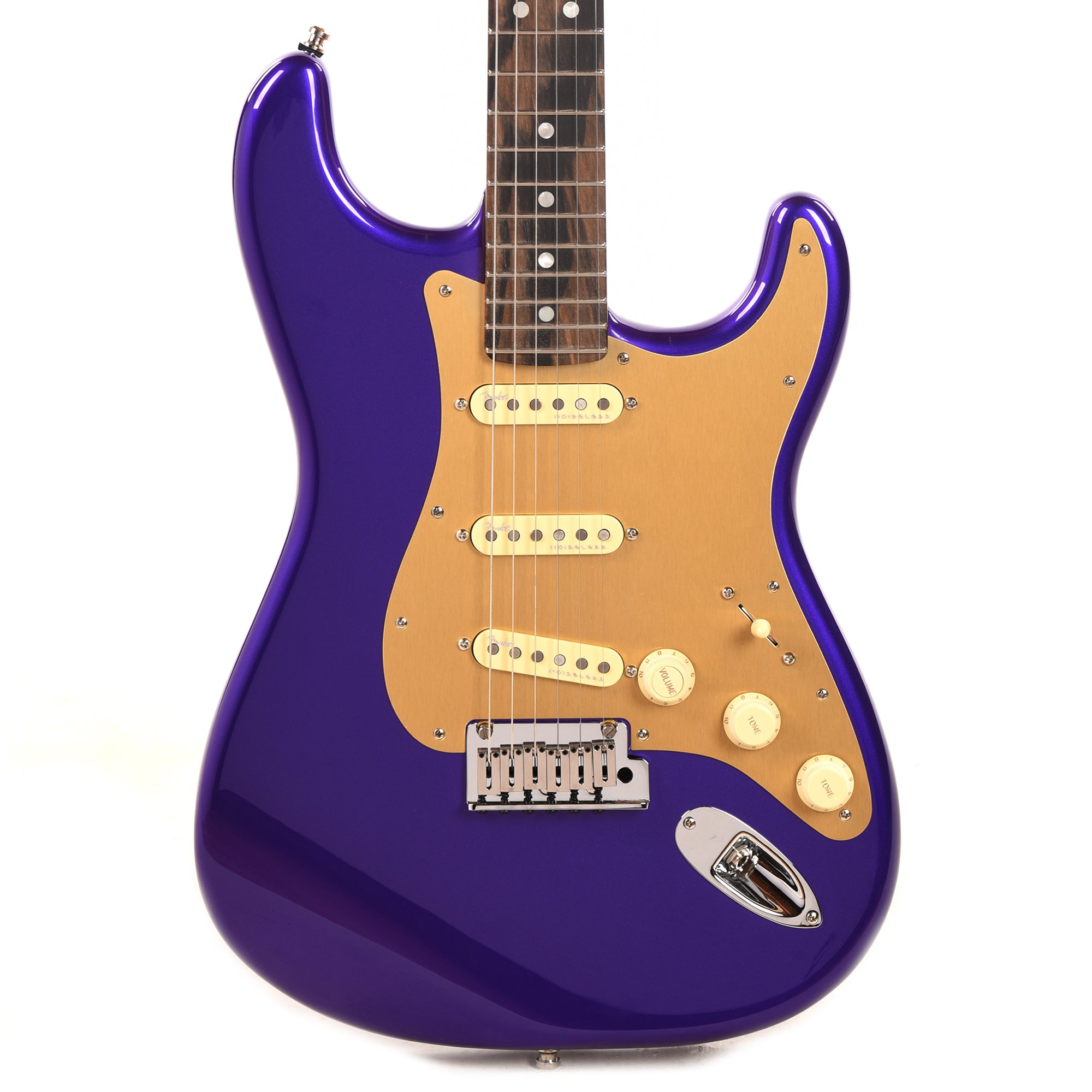 Fender American Ultra Stratocaster Plum Metallic w/Ebony Fingerboard & Anodized Gold Pickguard