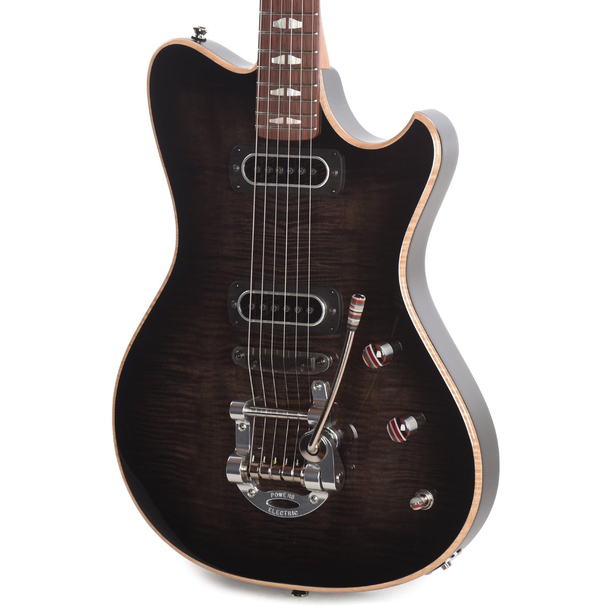 Powers Electric A-Type Select Flame Shadow Black w/PF42 Pickups